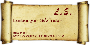 Lemberger Sándor névjegykártya