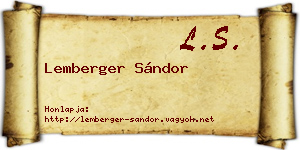 Lemberger Sándor névjegykártya