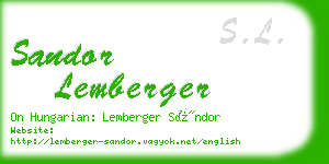 sandor lemberger business card